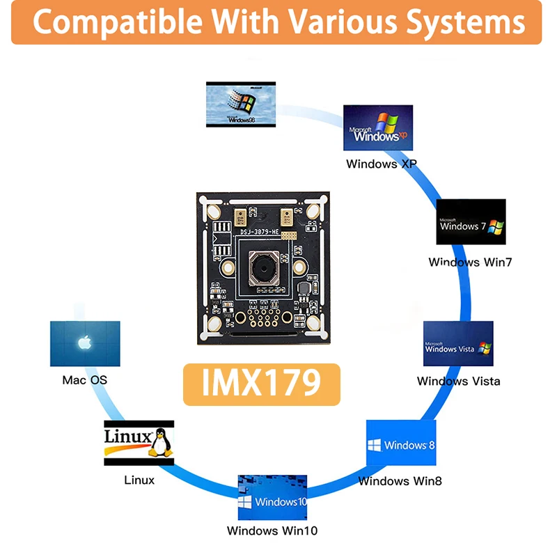 4K Camera Module 8MP CMOS Imx179 Sensor Mini USB UVC Webcam High Resolution Distortionless For Video Conference Machine Vision