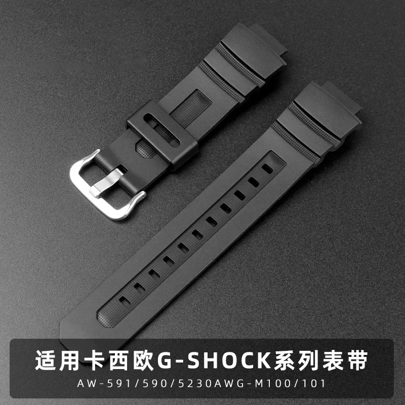 Ремешок силиконовый резиновый для Casio G-SHOCK/590/5230/282B AW-591/M101/AWG-M100 Series, мужские аксессуары