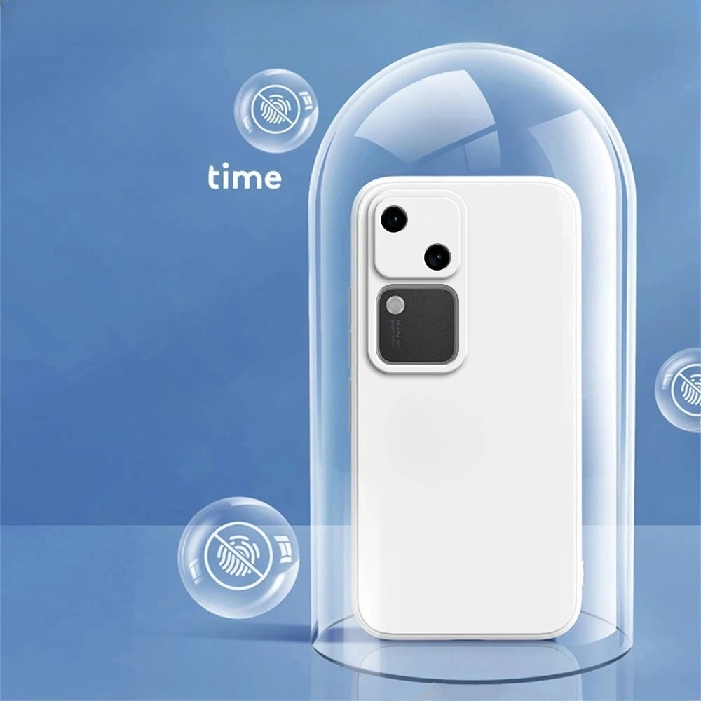 حافظة هاتف من السيليكون السائل لهاتف VIVO V30 5G بلون سادة أساسية ناعمة مقاومة للصدمات غطاء خلفي أصلي ملحقات شل