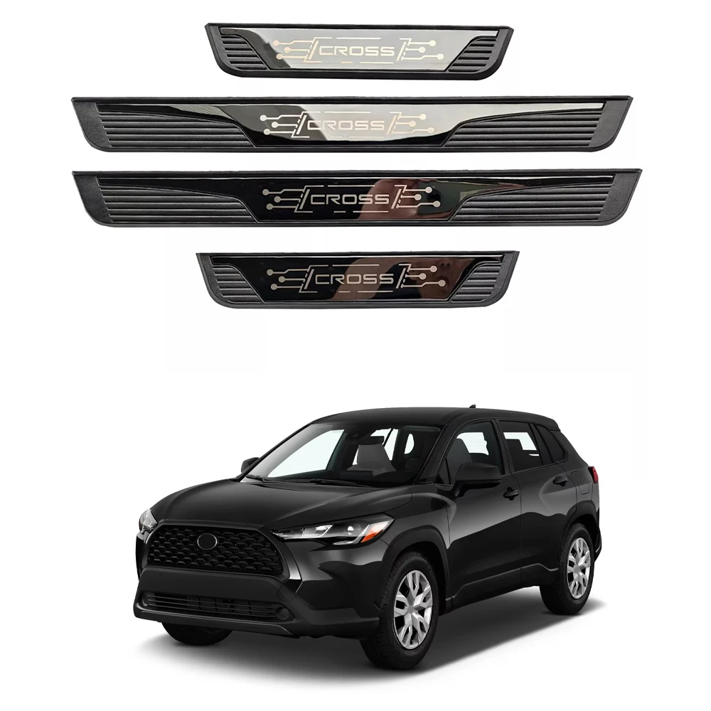 

Car For Toyota Corolla Cross 2024 2023 2022 2021 Door Sill Protector Scuff Plate Pedal Accessories Threshold Stickers Trim