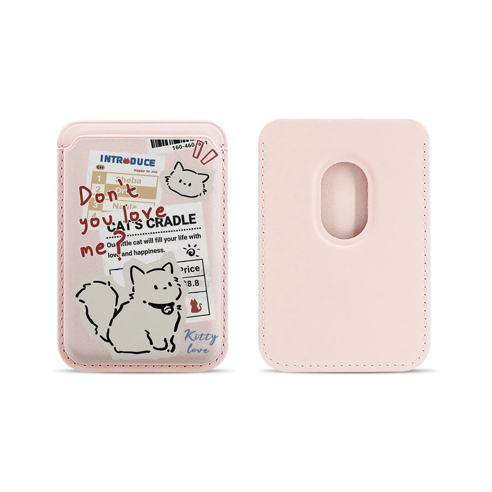Kitty Love Leder-Kartenetui Handyhülle Kartenhalter für Magnetische Hülle Geeignet für alle iPhones für Magsafe Karten-Handy-Rückentasche – Detail 16
