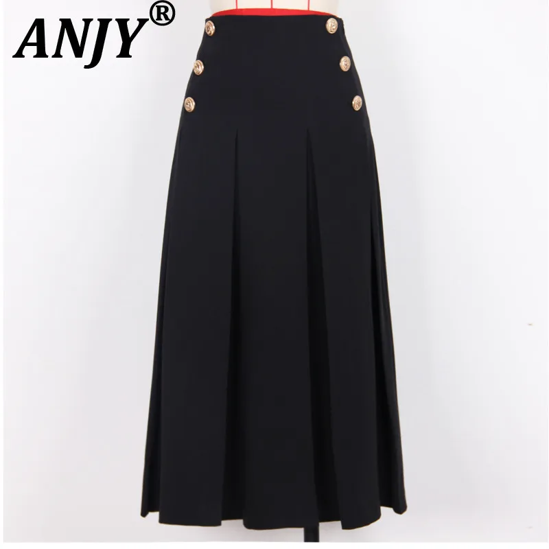 

ANJY 2022, осенняя новая женская европейская элитная модная универсальная трендовая юбка трапециевидной формы, трендовая элегантная темпераментная повседневная юбка A13910
