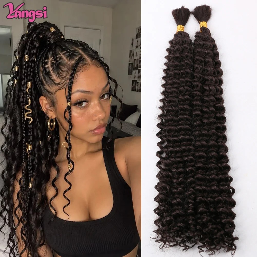 Deep Wavy Twist Crochet Hair Boho Braid Hair Synthetic Curly Hair Crochet Braids High Temperature Fiber Braiding Hair Extensions