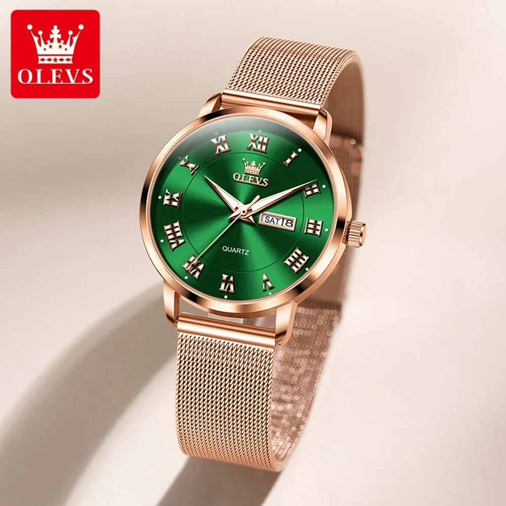 OLEVS-Montre à quartz étanche pour femme, montres-bracelets originales, marque supérieure, mode de luxe, cadeaux élégants