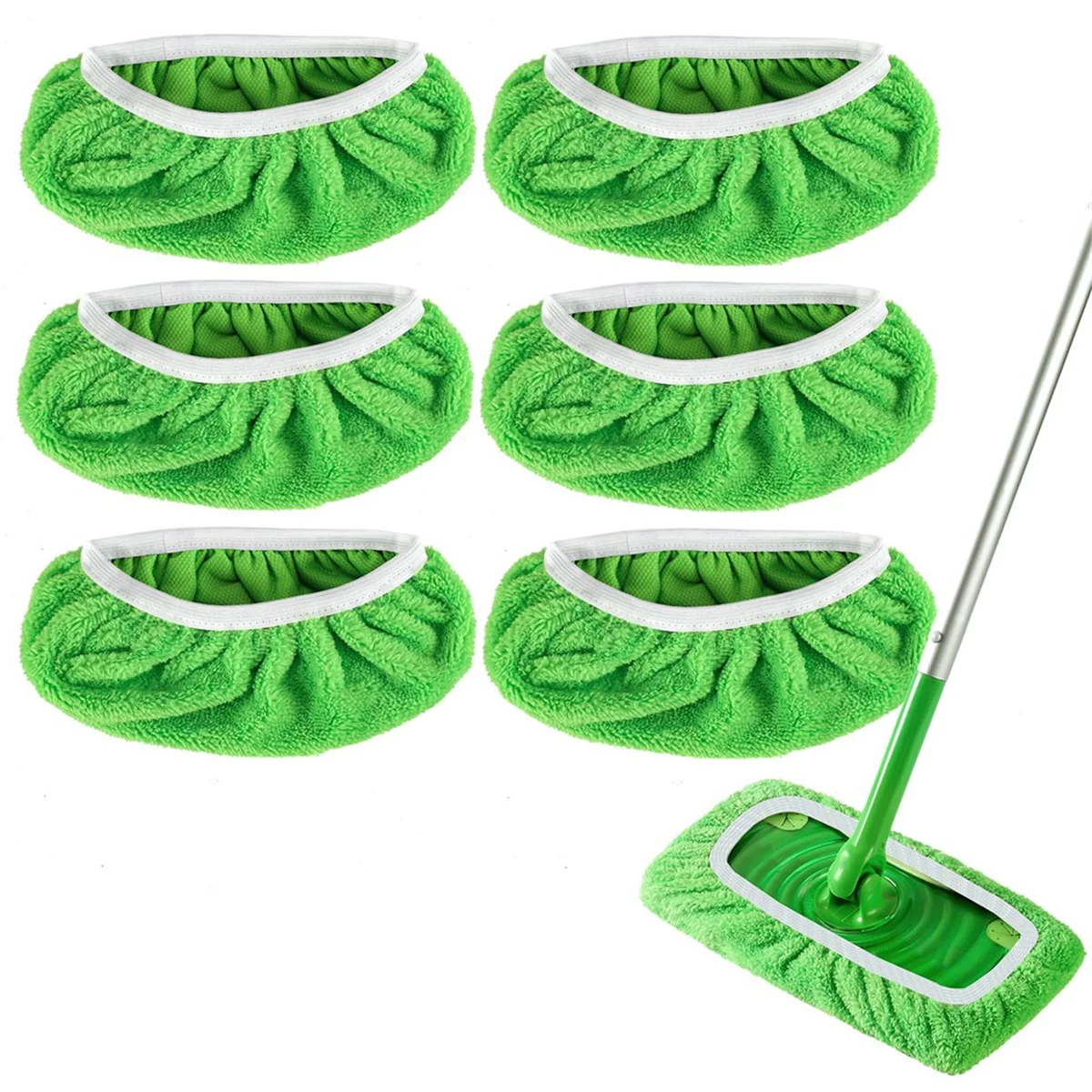 6PCS Mop Pads Refill for Swiffer Sweeper Mop-Dry Sweeping Cloths&Wet Mopping Cloths Washable for Household Cleaning