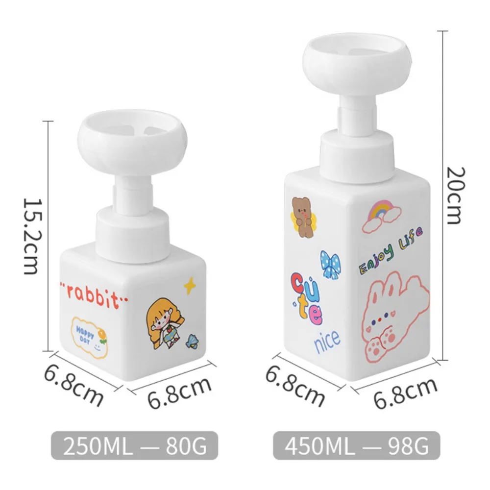 250/450ml Flower Foam Dispenser Plastic Refillable Empty Soap Refillable Bottle Cosmetics Packaging Liquid Soap Container