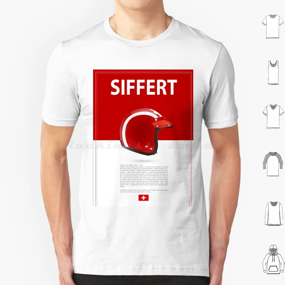 Jo Siffert Helmet T Shirt Big Size 100% Cotton Driver Pilot Racer Heroe Winner Helmet Accident Safety Race Track Racetrack