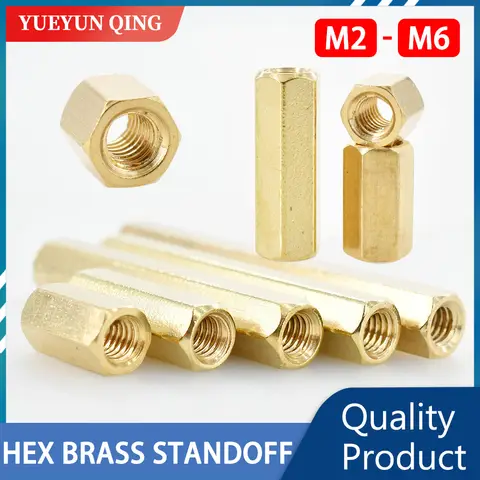 황동 마더보드 스탠드오프 육각 보드 랙 스터드 간격 나사 육각형 구리 암 PCB 기둥 볼트 M2 M2.5 M3 M4 M5 M6 스페이서