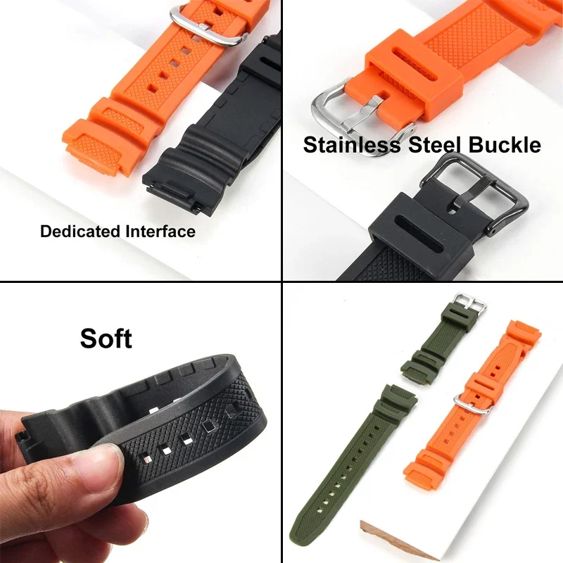 18mm Silicone Watch Strap for Casio W218H/AE-1200/1100/SGW-300/400/MRW-200 Band Resin Rubber Bracelet Sport Diving Wristband