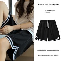 Women's Loose-Fit Hong Kong Style Sweatpants Shorts Casual Plus Size Running Shirts Lightweight For Sports And Exercise