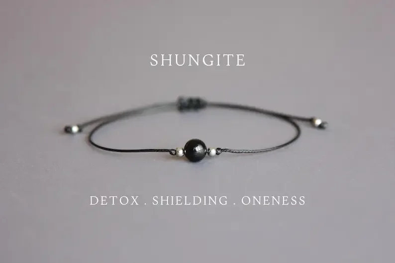 Secondary graphite Healing Crystal Gem bracelet Secondary graphite jewelry Emotional power thinking clarity