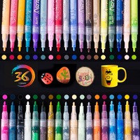 3PCS Vibrant Colors Markers Pen, Golden, Silvery, White, Black Ink - Versatile Art Supplies for Rock Painting, Wood, Canvas