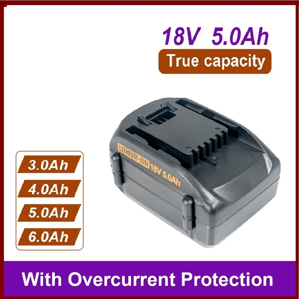 

18650 For Worx 20V 18V 5Ah 6Ah Lithium battery Rechargeable WA3551 WA3553 WA3553.1 WA3570 for All WORX Electric and Garden Tools