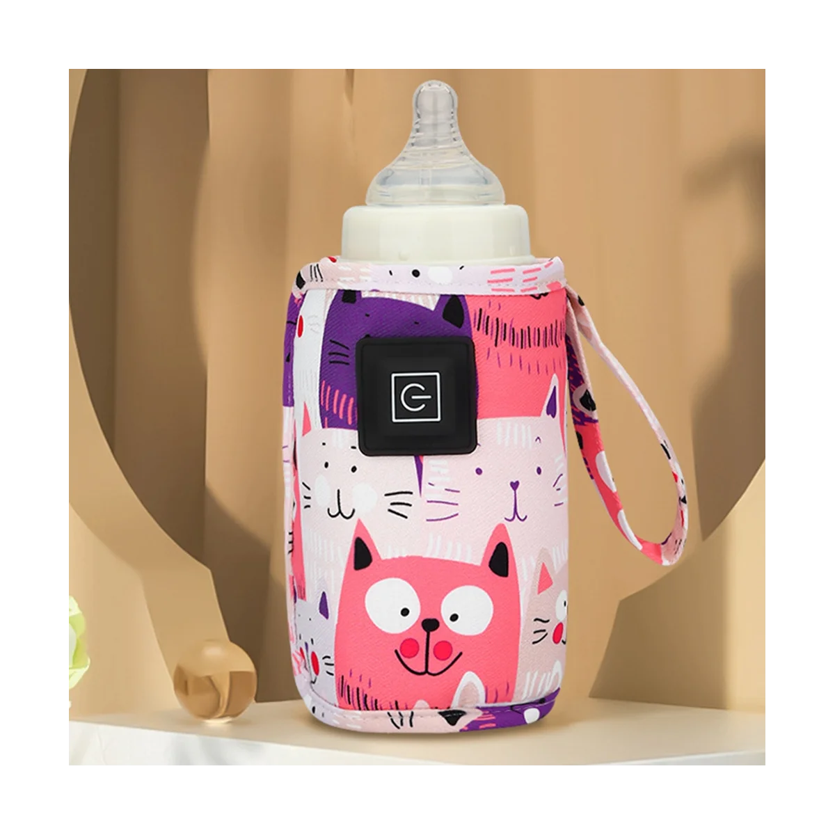 USB Milk Water Warmer Travel Stroller Insulated Bag Portable Baby Nursing Bottle Heater for Infant Outdoor Winter-Yellow