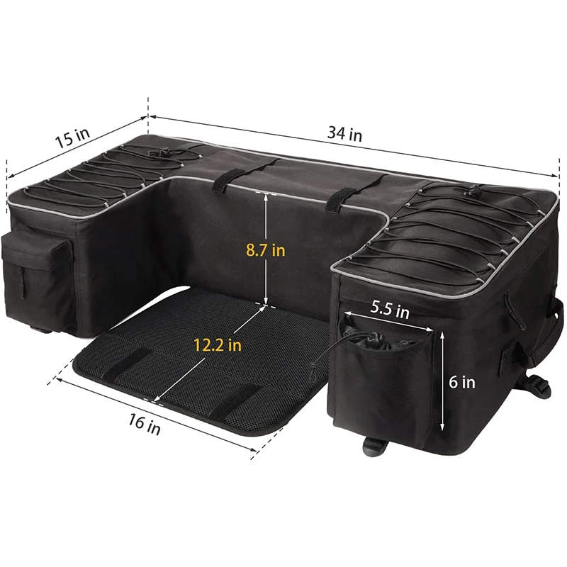 Beach motorcycle seat bag cross-country saddle storage bag mountain ATV seat tail bag with tool pockets
