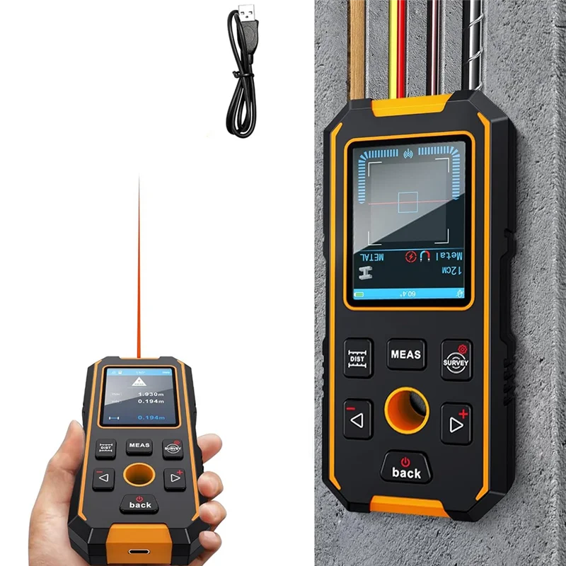 A37T-Digital Laser Distance Meter Wall Scanner Laser Distance Meter For AC Wires Metal Wood