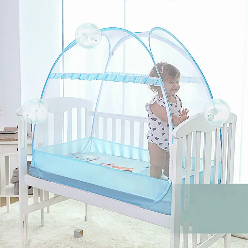 Full-coverage Universal Children's Bed Mosquito Net Large Space Baby Crib Mosquito Net Foldable Yurt Anti-fall Mosquito Net