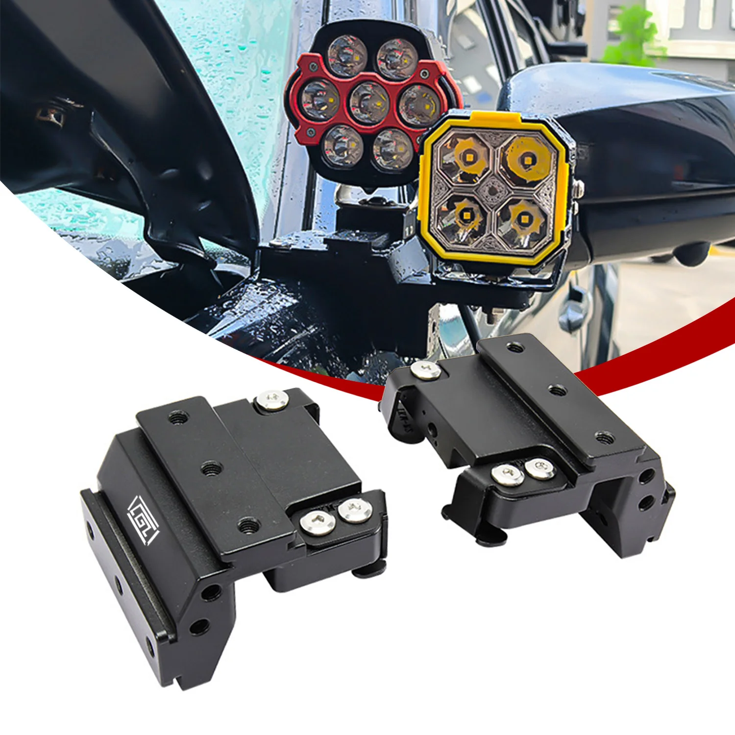 For Toyota Tacoma 2016-2025 LED Spotlight Holder 2pcs A-pillar Work Light Stand Bar Bracket Car Exterior Accessories