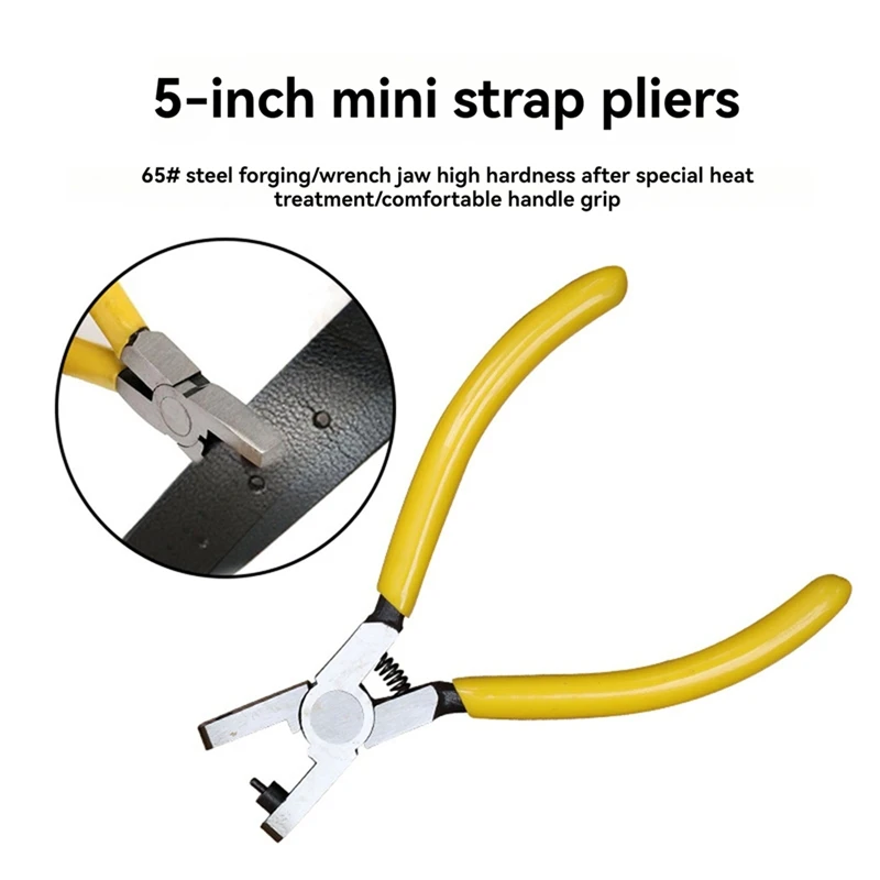 5 Inch Leather Belt Hole Punch Pliers Mini Watch Band Punching Hole Pliers Multi-Functional Hand Plier DIY Drilling Tool