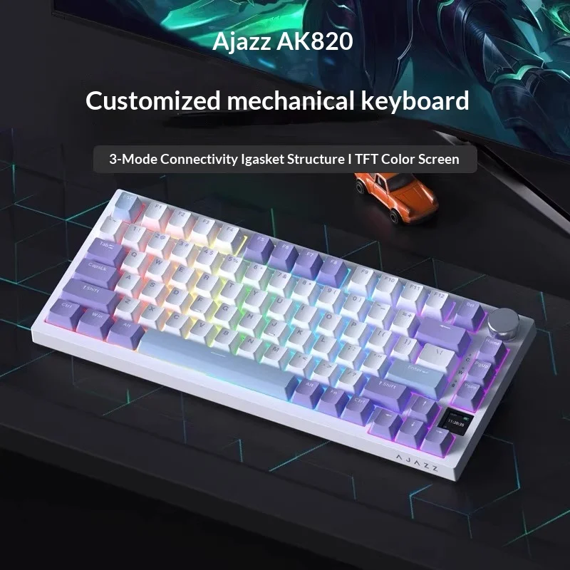 AJAZZ AK820 / AK820Pro Gaming Mechanical Keyboard 75% 82 Keys Wired Single Mode/Bluetooth Wireless Gamer Keyboard for Laptop PC
