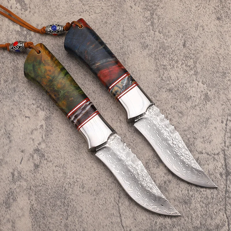 Dropship VG10 Damascus uitgeharde en stabiele handgreep Vast mes Outdoor Camping Survival EDC-gereedschap voor de jacht