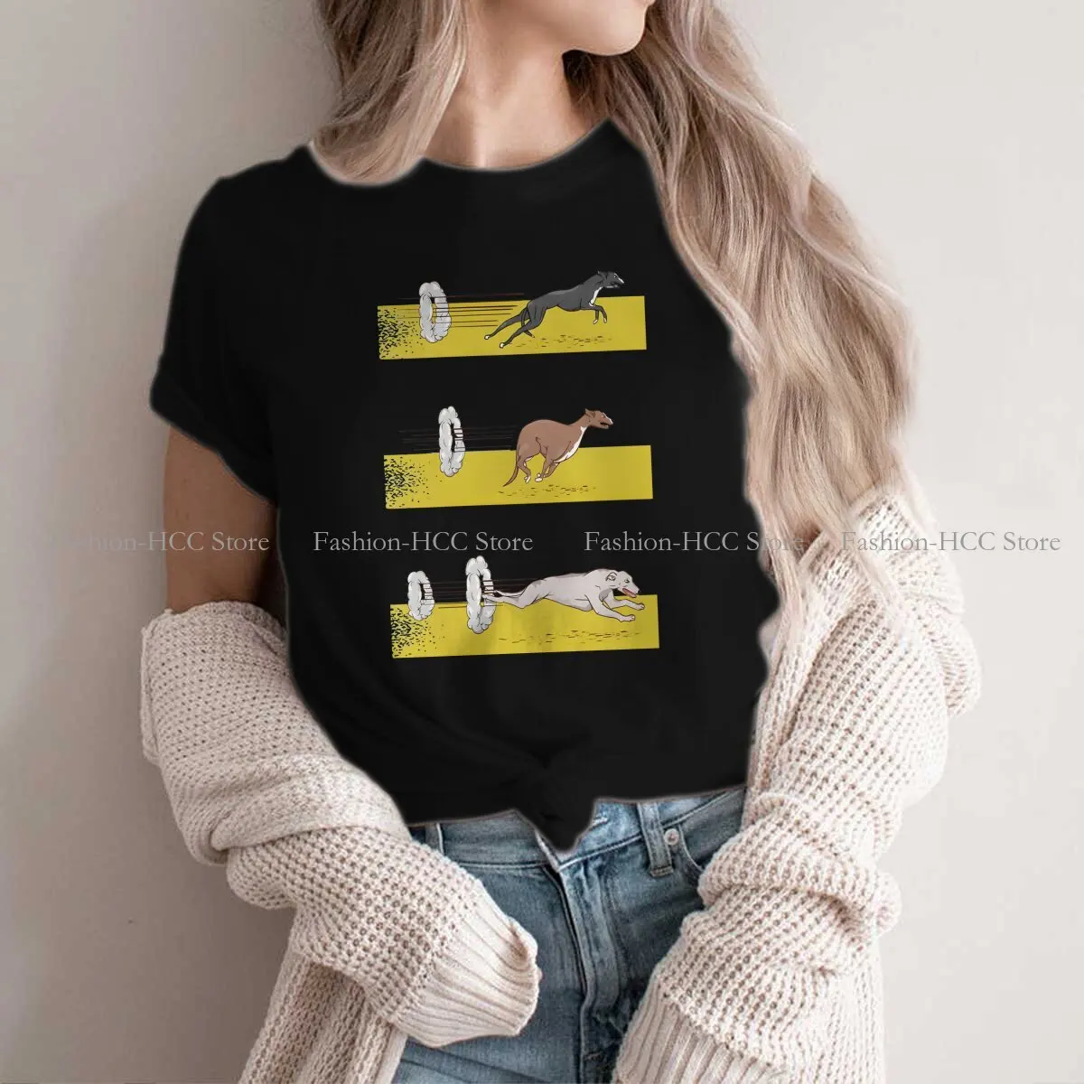 Greyhounds Dog Polyester TShirts Classic Print Men's T Shirt Funny
