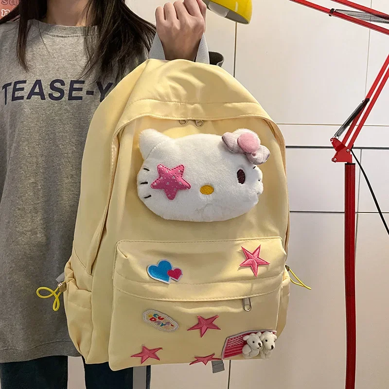 Hello Kitty school bagcute Sanrio JK backpack student school bag travel bag protects cervical spine sac a dos garcon college