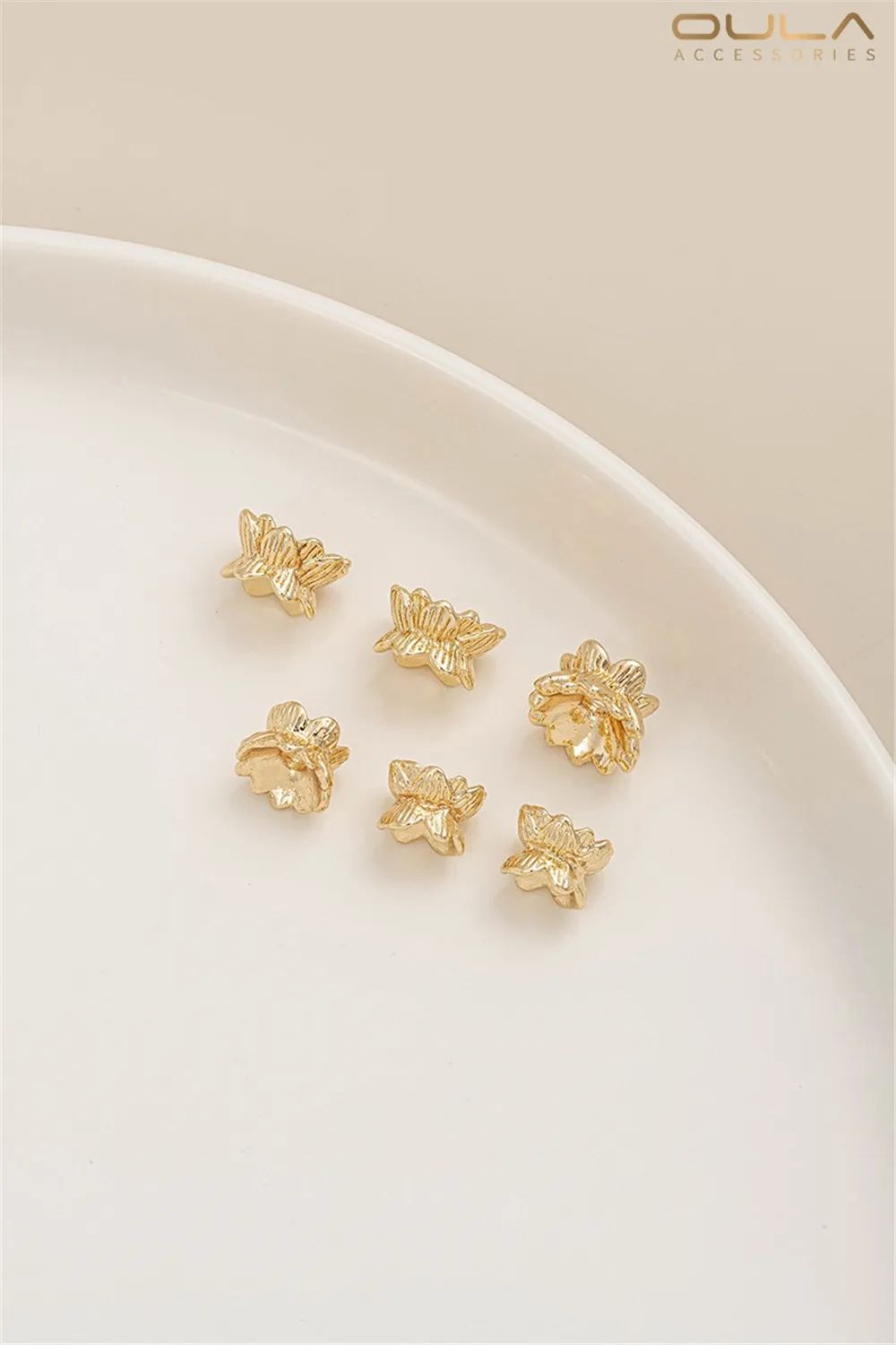 

14K Gold Double-layer Lotus Bead Holder Beaded Flower Holder Beaded Hat Handcrafted Beaded Accessories Diy Jewelry Materials
