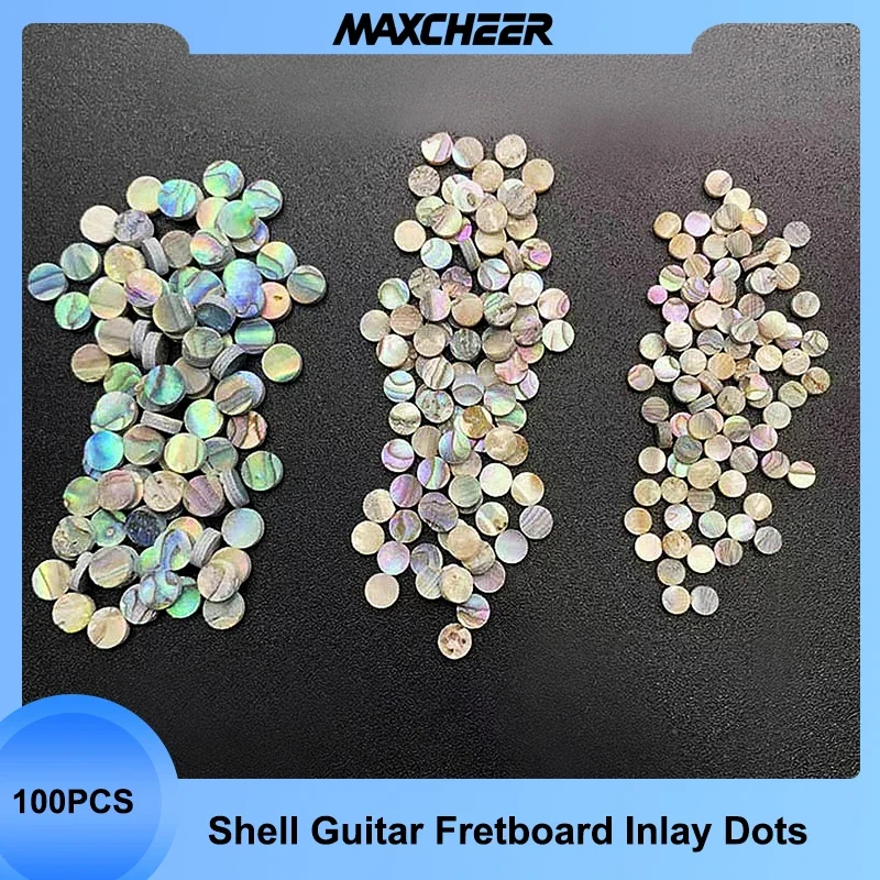 100pcs 2/3/4/5/6*2mm Abalone Shell Guitar Fretboard Dots Colorful Abalone White Plastic Rosewood Inlay Dot Guitar Accessories