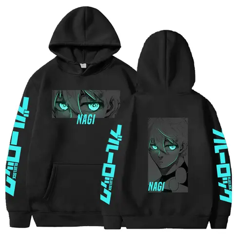 BLUE LOCK Nagi Seishiro Manga Printed Hoodies for Men Women Harajuku Anime Sweatshirts Long Sleeves Fleece Warm Streetwear