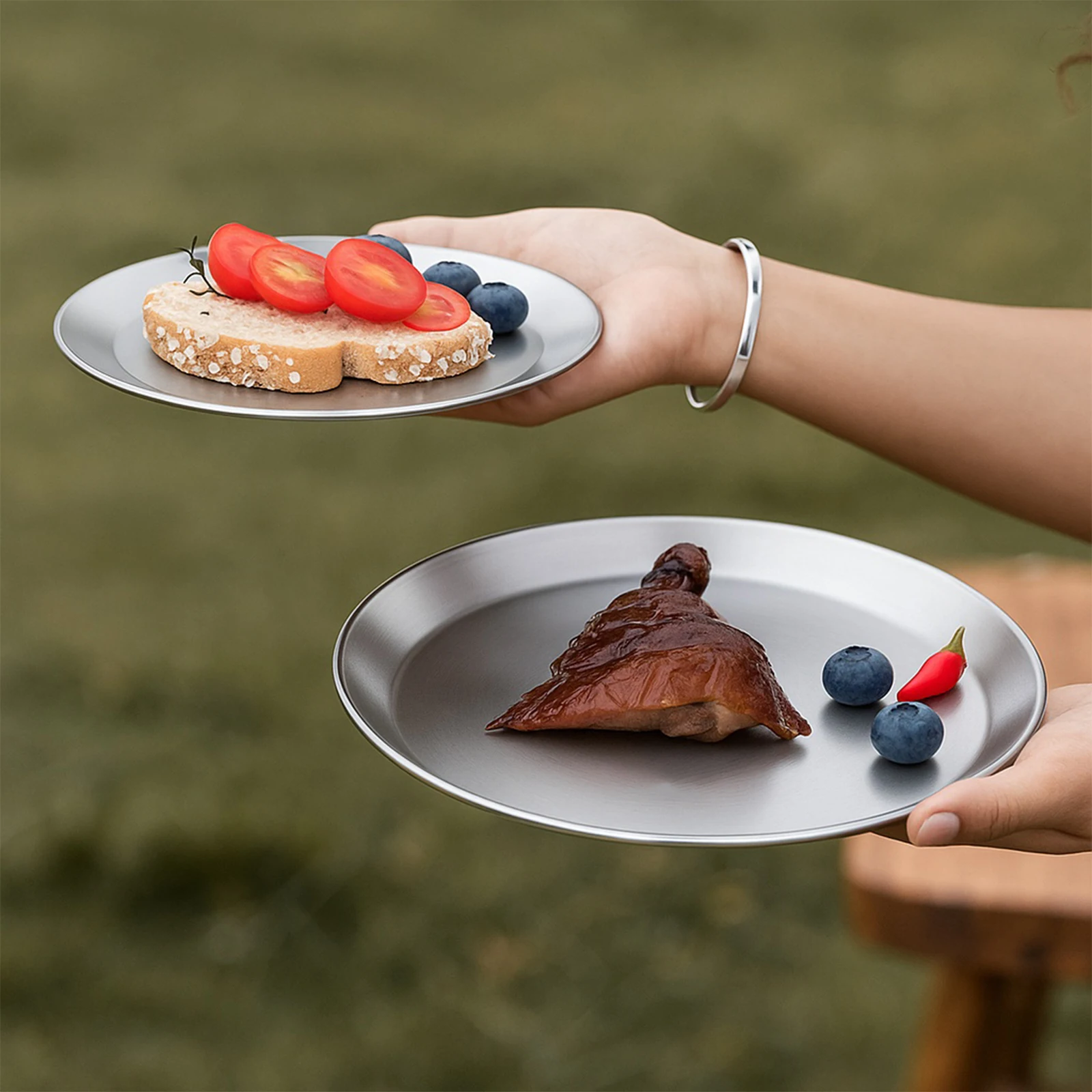 Titanium Purification Plate Portable Travel Tableware Rust Proof Backcountry Dinnerware Stackable Camping Tray Camping Supplies