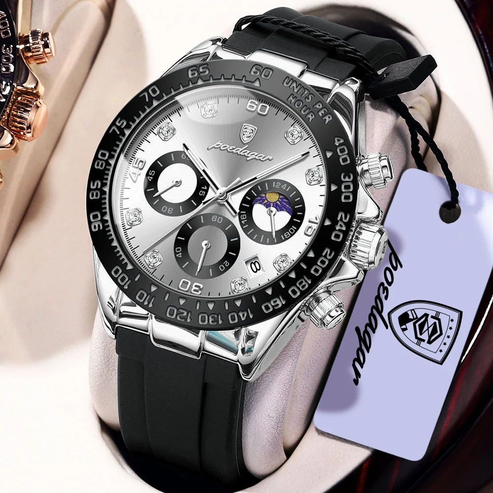 

POEDAGAR Casual Fashion Men Wristwatch Chronograph Date Military Man Clock Waterproof Luminous Sports Men's Quartz Watches Reloj