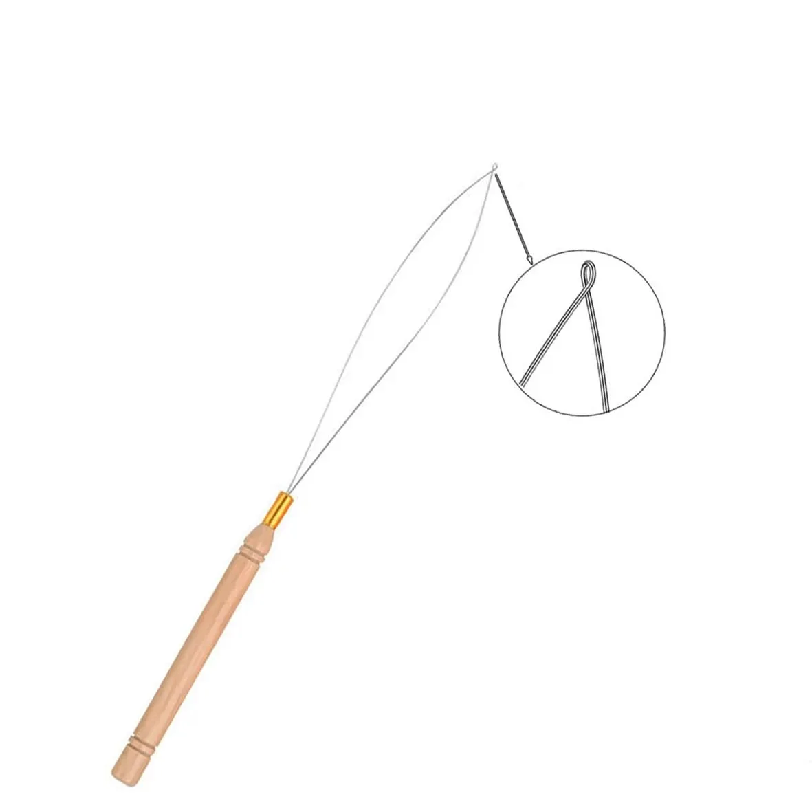 Hair Extension Loop Needle Threader, Micro Link Bead Tools, Wire Pulling Hook Tool for Silicone Link Rings Beads and Hair