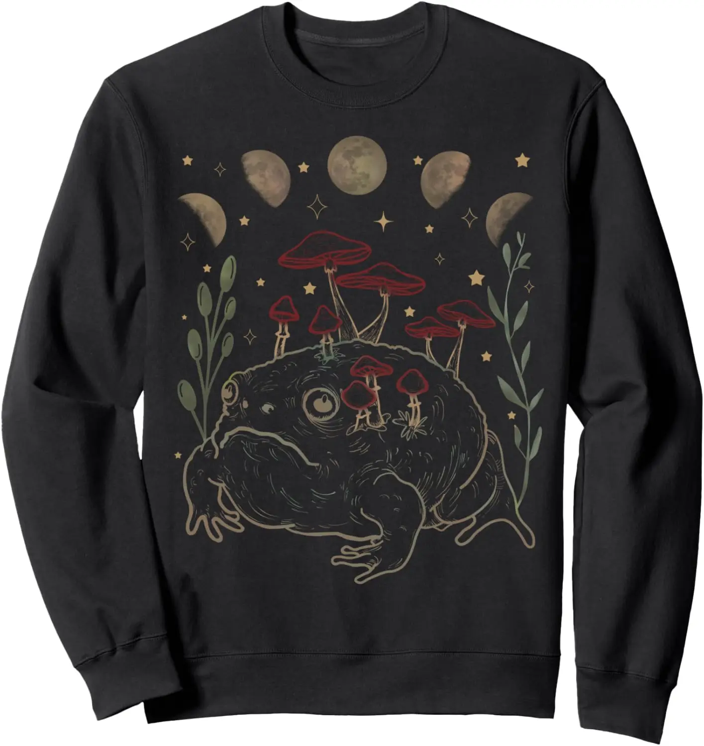 Dark Academia Moon Witchy Goblincore Aesthetic Frog Sweatshirt