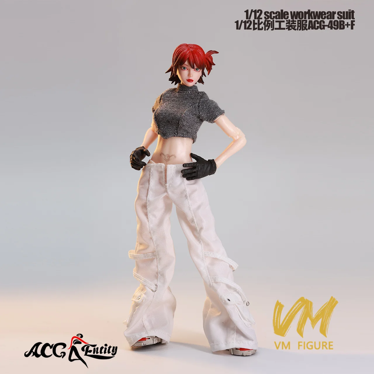 ACG-49 1/12 Casual Mode Stijl Korte mouwen T-shirt Werkbroek Kleding Model Fit 6 ''Vrouwelijke Soldaat Action Figure body Doll