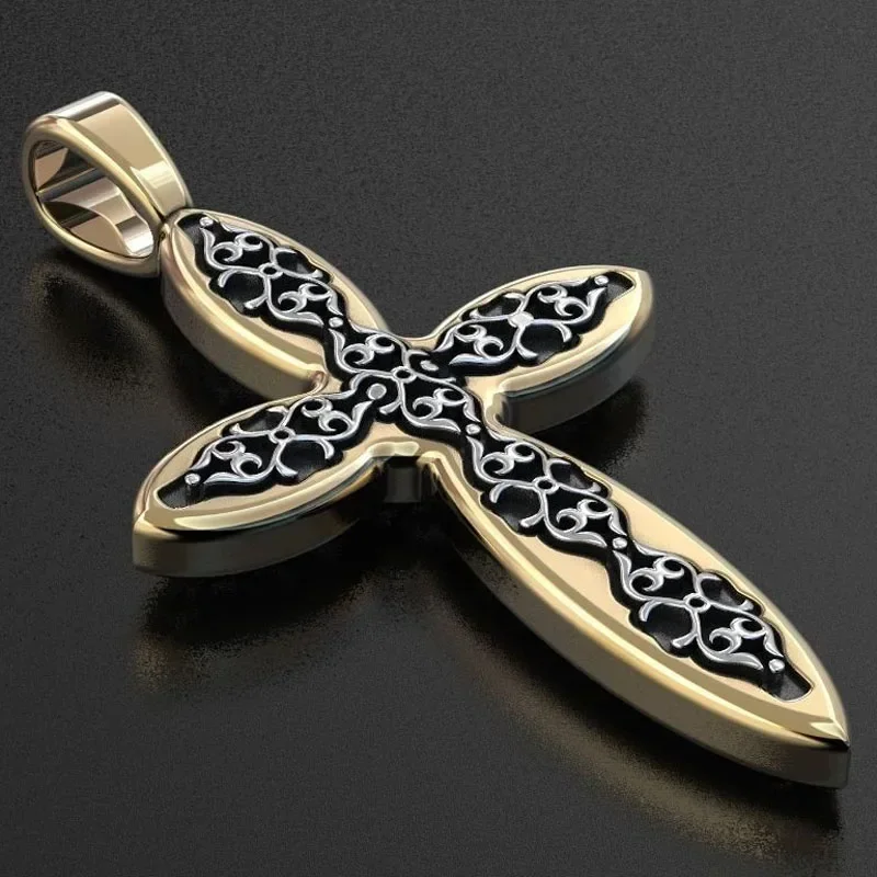 

7.5g Elegant stylish Cross With Patterns Pendant Customized 925 SOLID STERLING Silver Pendant