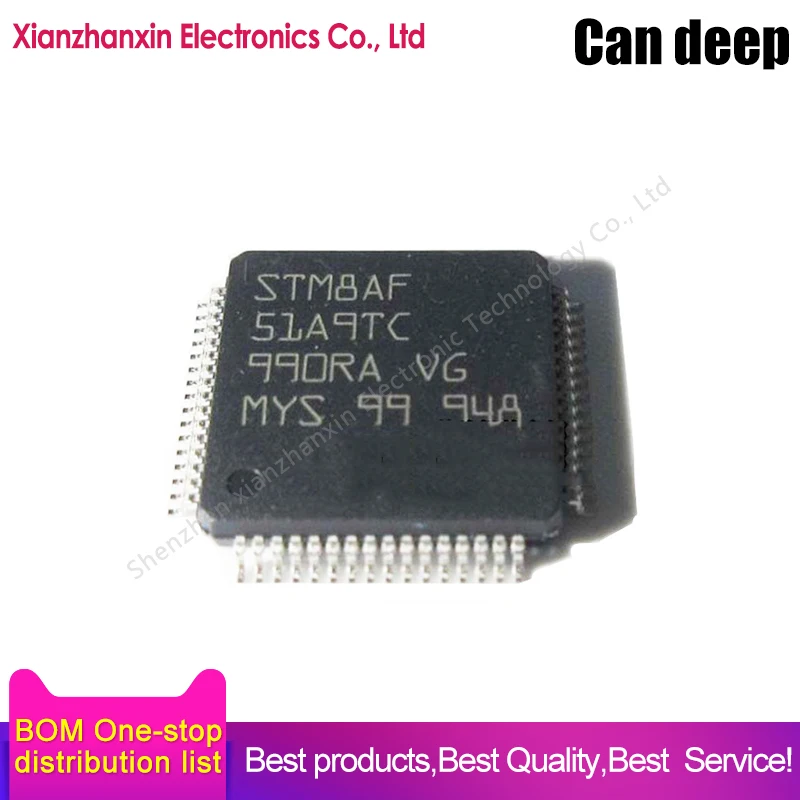 1~5PCS/LOT  STM8AF51A9TC STM8AF51 QFP64 Embedded microcontroller controller