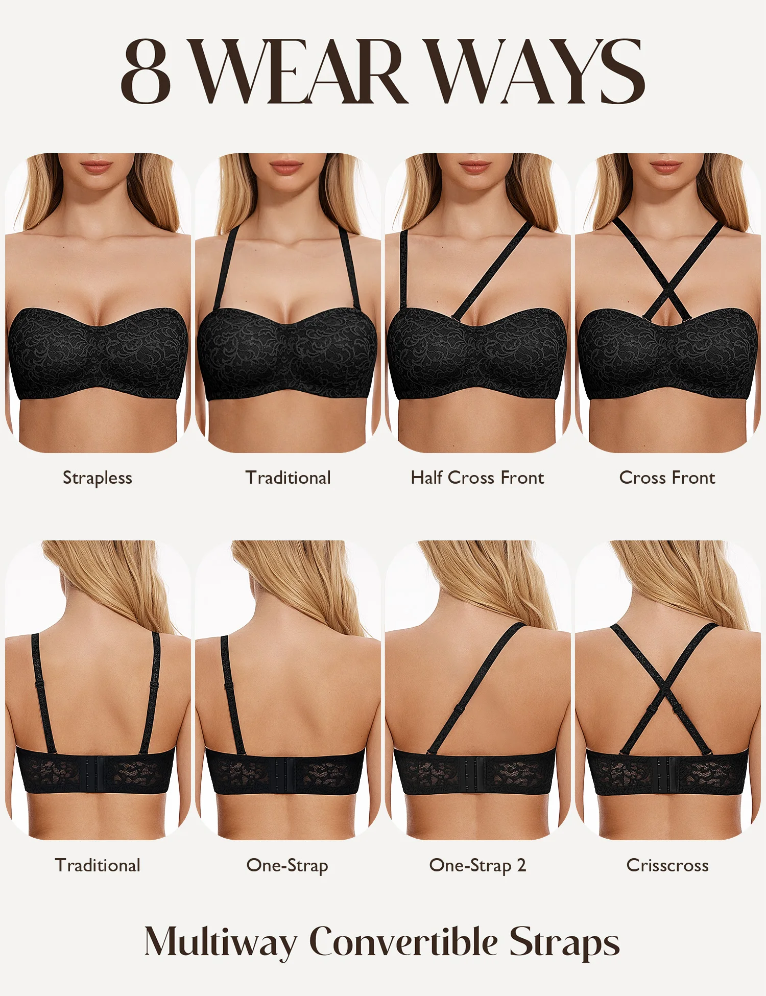 Wingslove Women's Strapless mu - огляд і ціна Convertible Bra Multiway