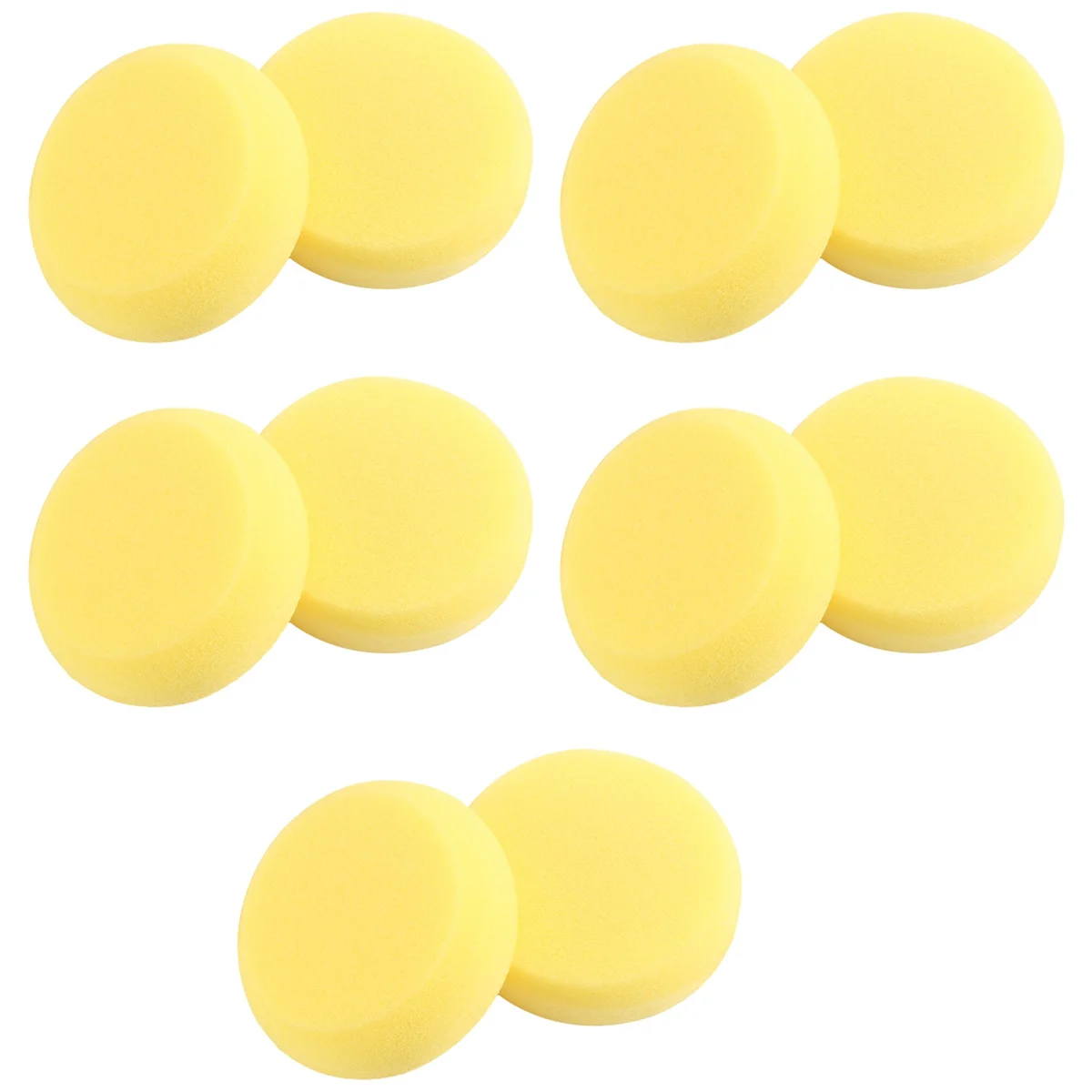 Esponjas redondas sintéticas para pintura de artista, esponjas artesanales para pintar cerámica, obra de arte con acuarela, amarillo, 2,75 pulgadas, 10 Uds.