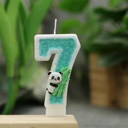 Panda Theme Birthday Candles Children's Birthday Number Candles First Birthday Girl Boy Party Cake Toppers Gift Cake Decoration