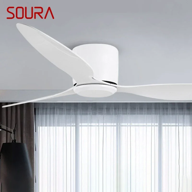 

SOURA Nordic LED Fan Light Modern Minimalism Restaurant Living Room Study Ceiling Fan Light Remote Electric Fan Light