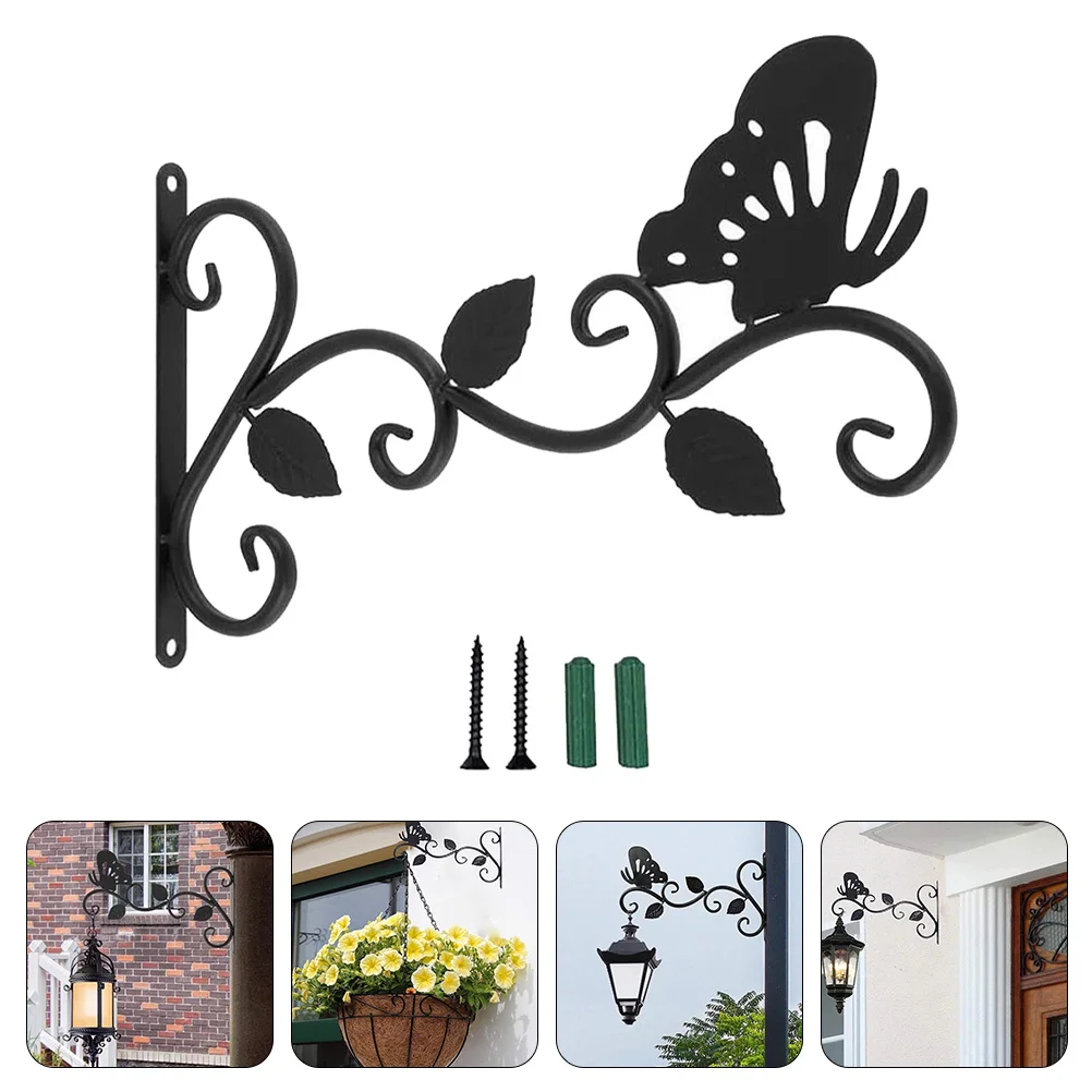 

1 set Iron Plant Hanging Stand Rustproof Durable Outdoor Indoor Decor Lantern Planter Bracket Wall Hook Basket Hanger
