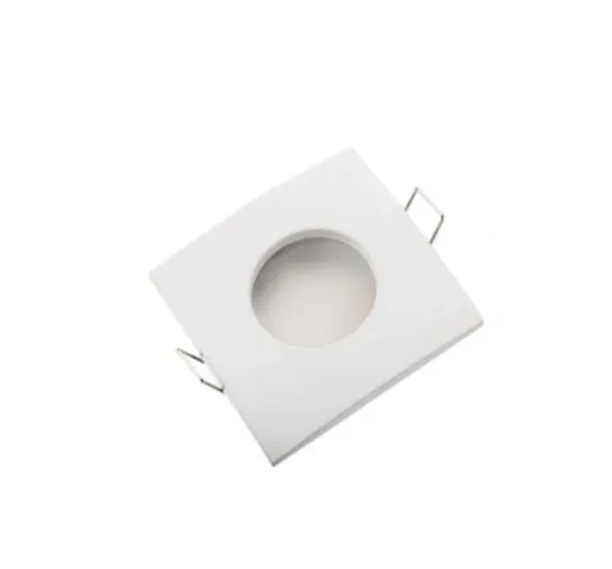 2PCS Square-White Waterproof Downlight Fitting Embedded IP65 Ceiling MR16 GU10 Bulb Spotlight Housing Fixture Home Hotel Decor