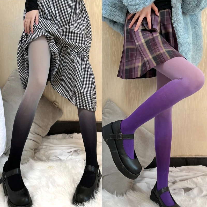 Gradient Stockings Women Color Patchwork Elastic Stockings Anti-Friction Long Pantyhose Women Sexy Stockings Medias De Mujer