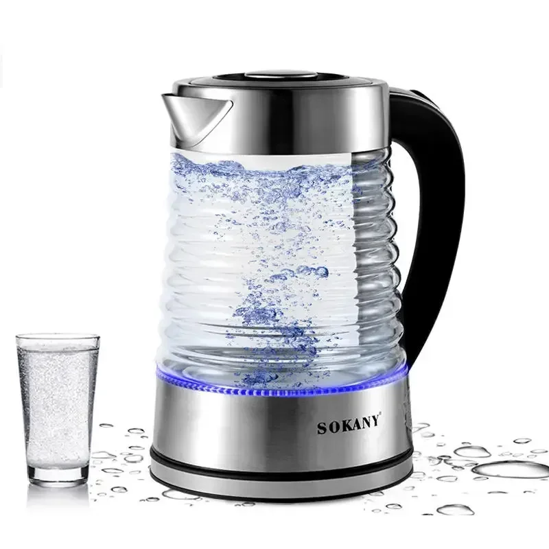 Houselin Borosilicate Glass Electric Tea Kettle 2.2-Liters, with Auto Shut-Off and Boil-Dry Protection