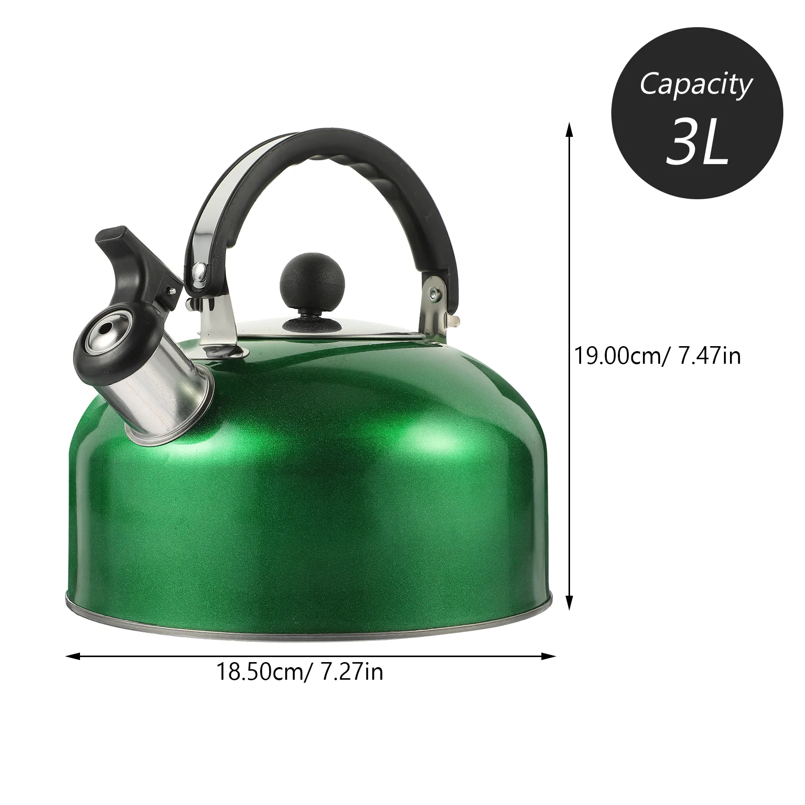 

Stainless Steel Whistling Kettle Sounding Pot Hot Water Coffee with Handle Steel= Tea for Kitchen