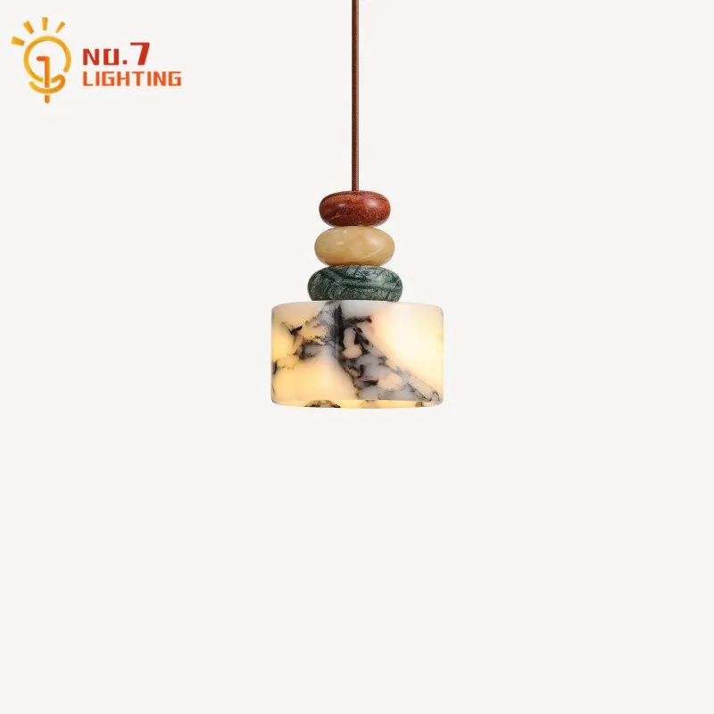 Italian Design Luxury Bulgari Marble Pendant Lights LED E27 Bedroom Bedside Hanging Lamp Entrance Living/Dining Room Sofa Side