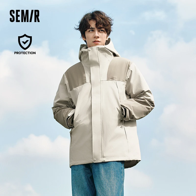 Semir Cotton-Padded Jacket Men Waterproof, Oil-Resistant, Stain-Resistant and Windproof 2024 Winter New Outerwear