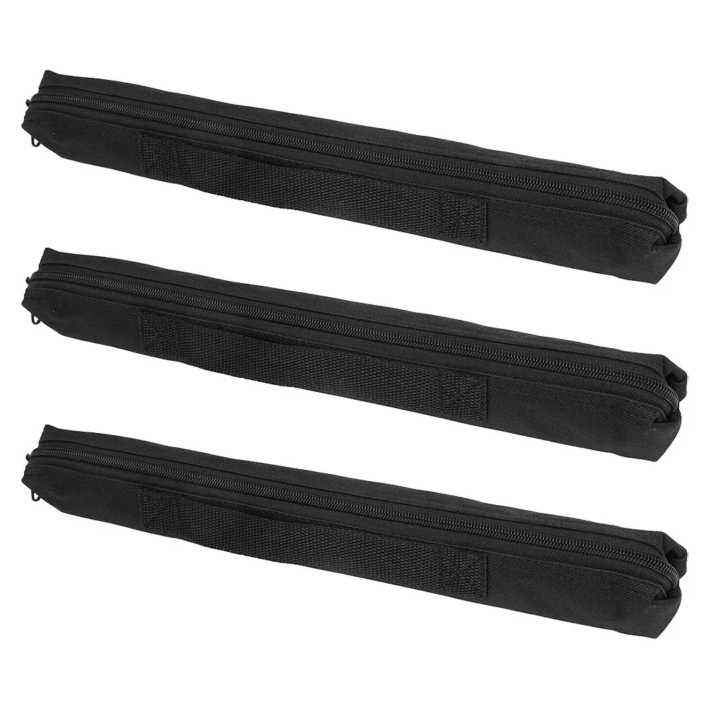 3Pcs Black Flute Case Oxford Cloth Water-Resistant Storage Bag for Wind Instruments Soprano Sax Clarinet Soft Lined Travel Pouch