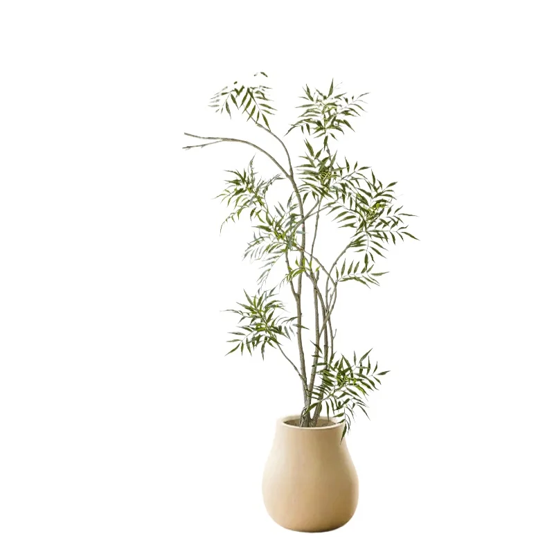 Large green plant landscaping potted plant, zen window fake tree bionic plant bonsai ornament